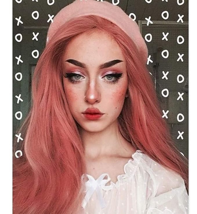 vedar Celebrity Wigs Hot Pink Lace Front Wig Fashion Pink
