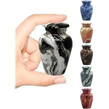 Marble Finish Keepsake Sharing Urn Mini Metal Cremation Urn for Human or Pet Ashes Small Memorial Token Urn with Velvet Bag & Funnel A Perfect Tribute & Gift for Families Monte Carlo