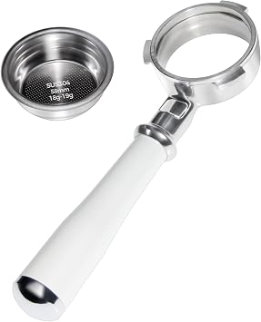 Tuni 58mm Bottomless Portafilter Fits E2 Espresso Machine, 3 Ears Espresso Portafilter with 18g Filter Basket, Stainless Steel