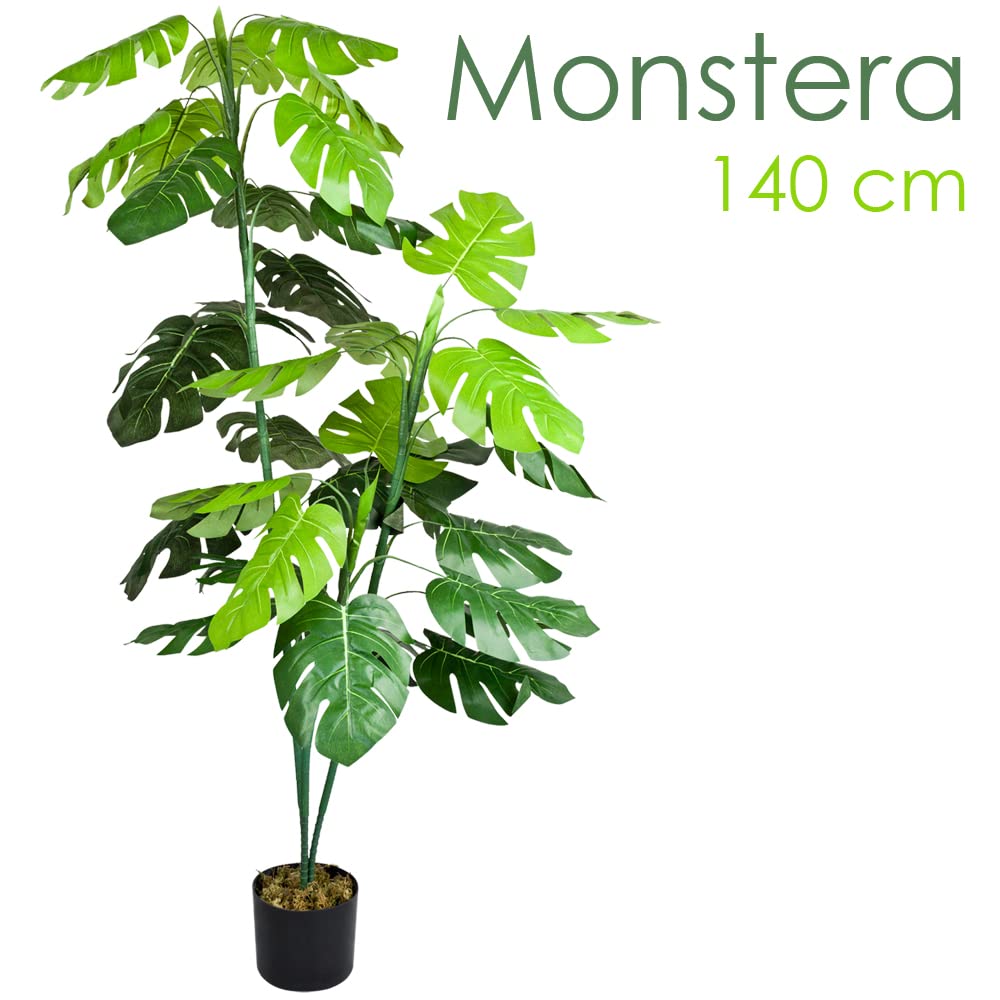 Decovego Monstera Pianta Albero Artificiale Plastica 140 cm