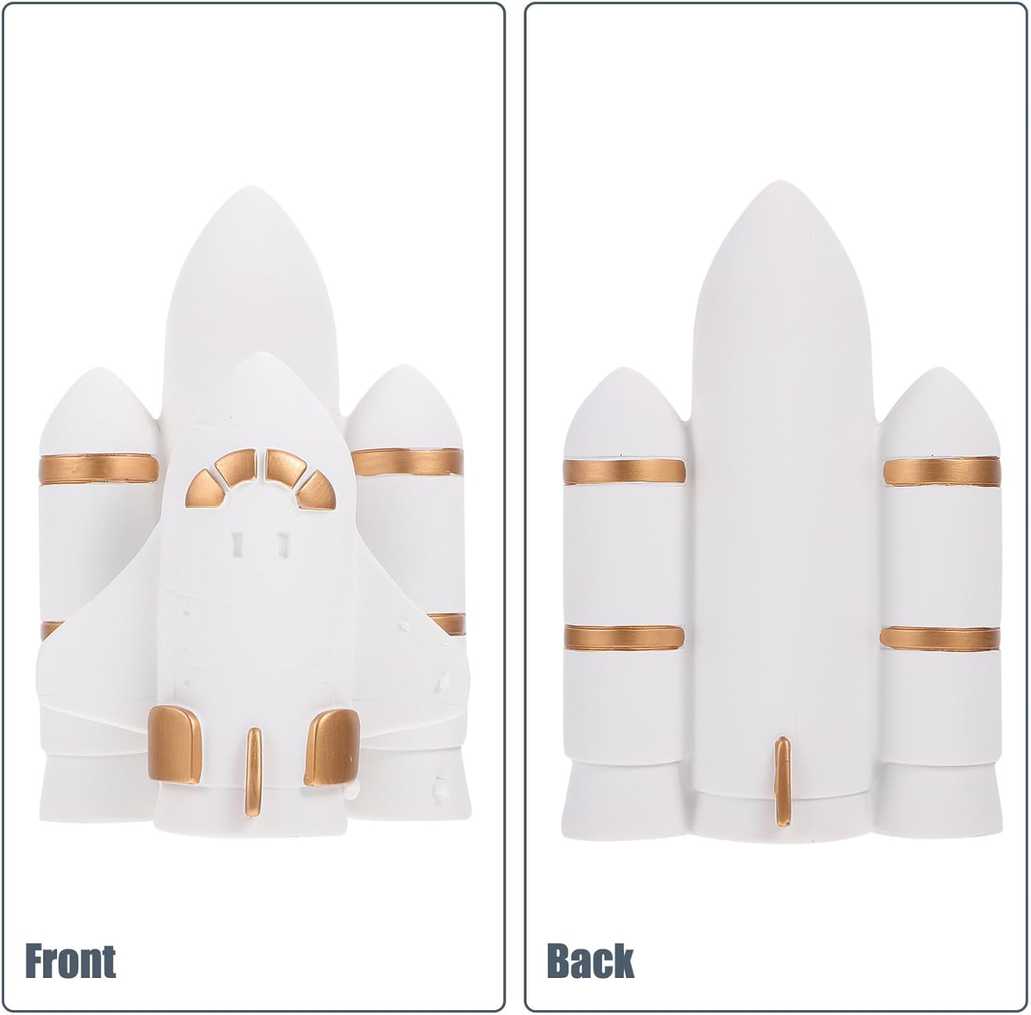 Operitacx Xmas Stylish Resin Rocket Ornament Creative Desktop Decoration
