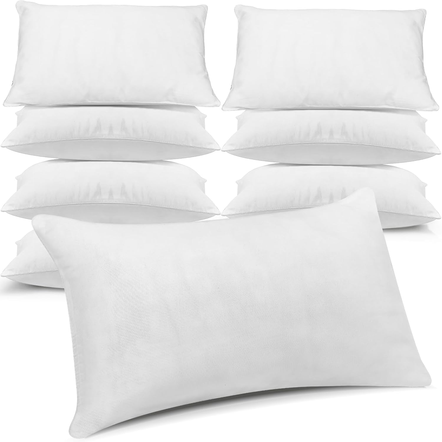 Macarrie 8 Pcs Queen Size Pillows for Sleeping Standard Size Bed Hotel Pillows Bulk for Stomach, Back and Side Sleepers Machine Washable (30 x 20 Inches)
