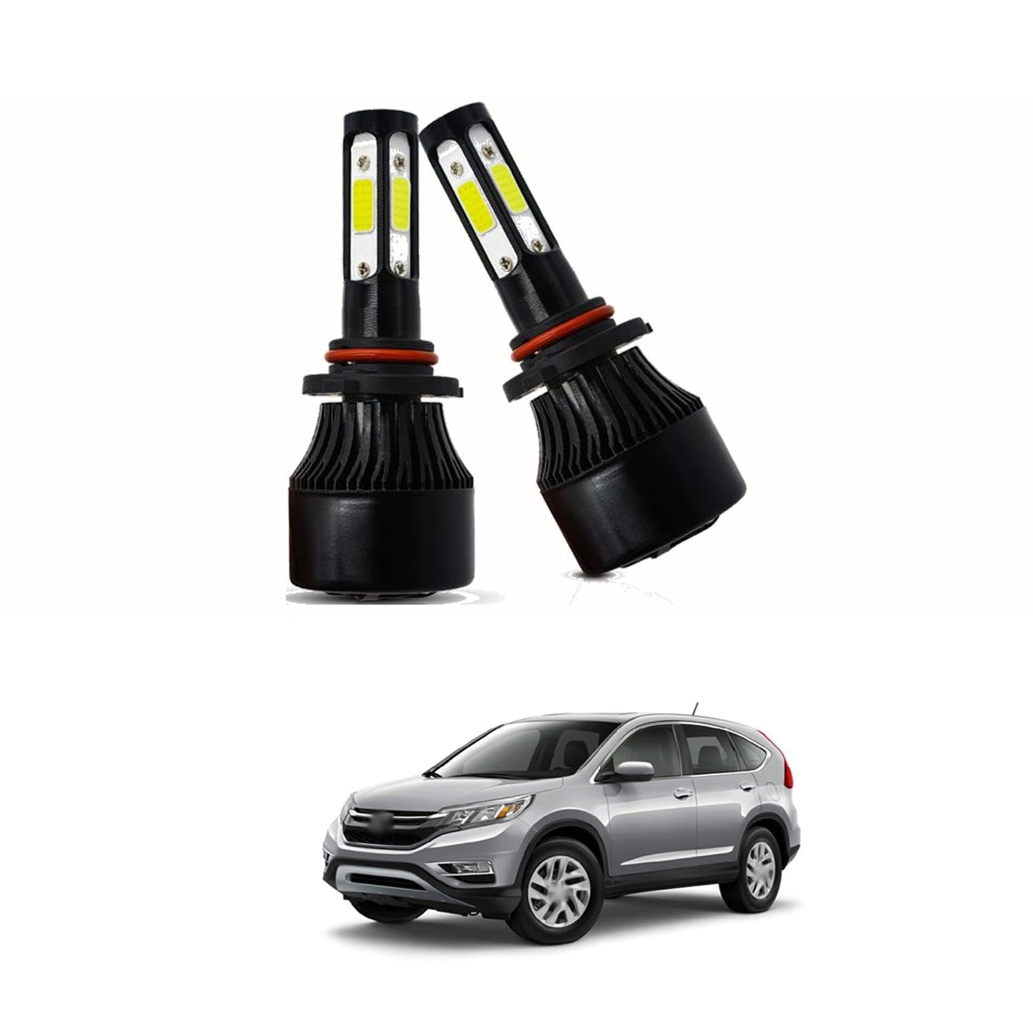 H4 LED Headlight Bulb, 4-Sided 6000K White Light, 10000LM, 12V with Built-in Cooling Fan (Pack of 2) Compatible With C-RV-image-16