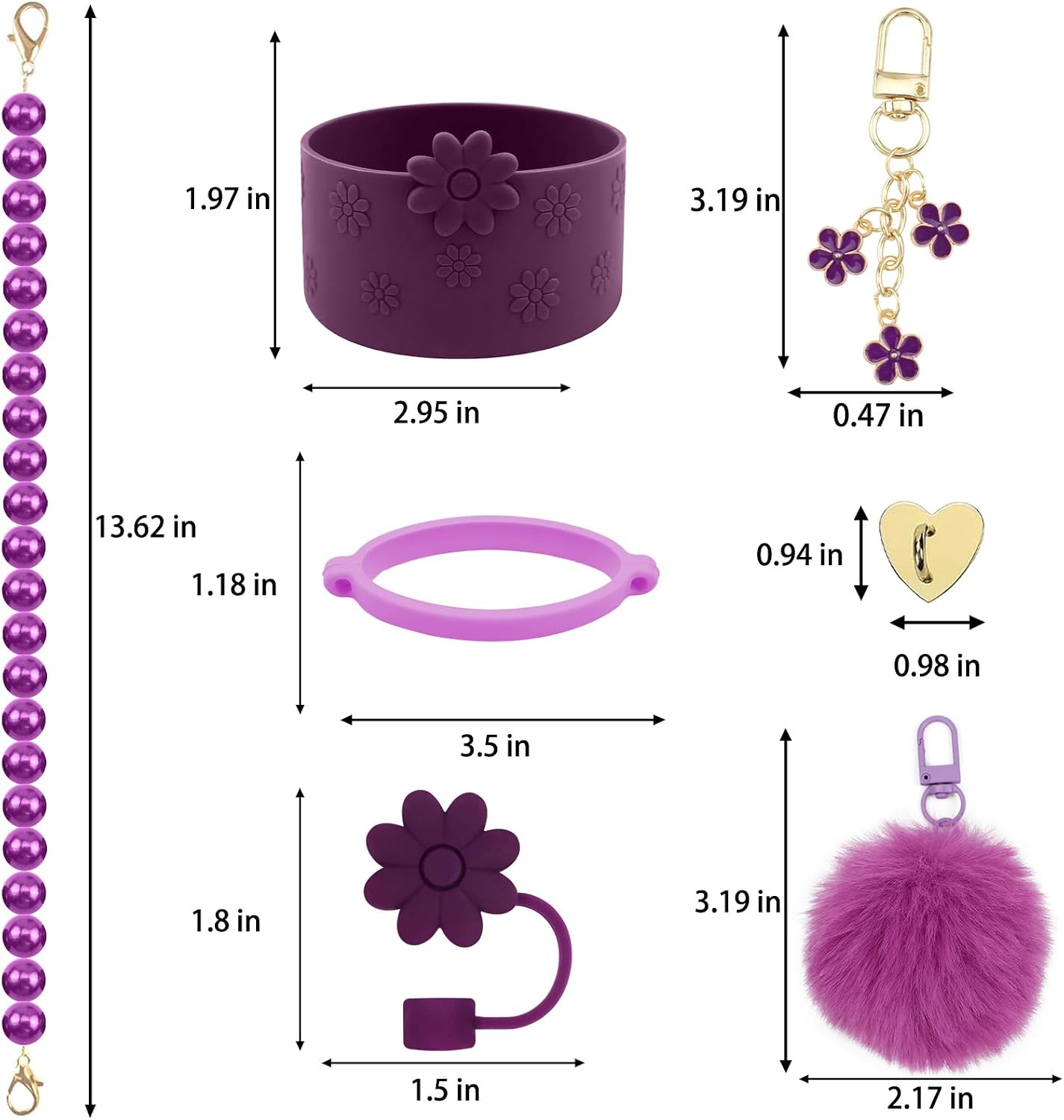 7PCS Flower Charms Accessories for Stanley Cup 30/40 OZ image 3