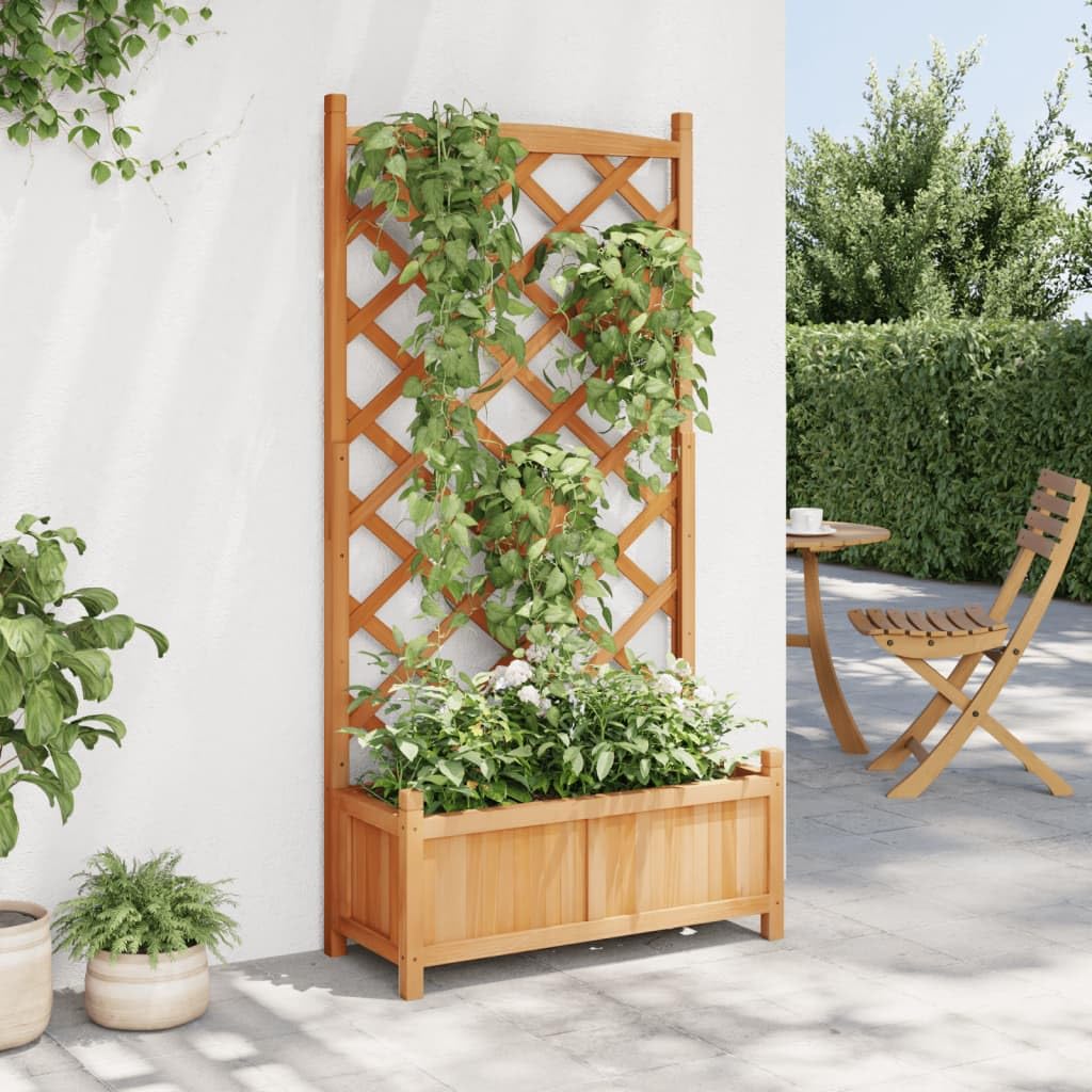 celosias para terraza exteriorenre,rincón Plantas,Jardinera con Enrejado de Madera Maciza de Abeto marrónIdeal para Jardines, Salones Donde se necesite