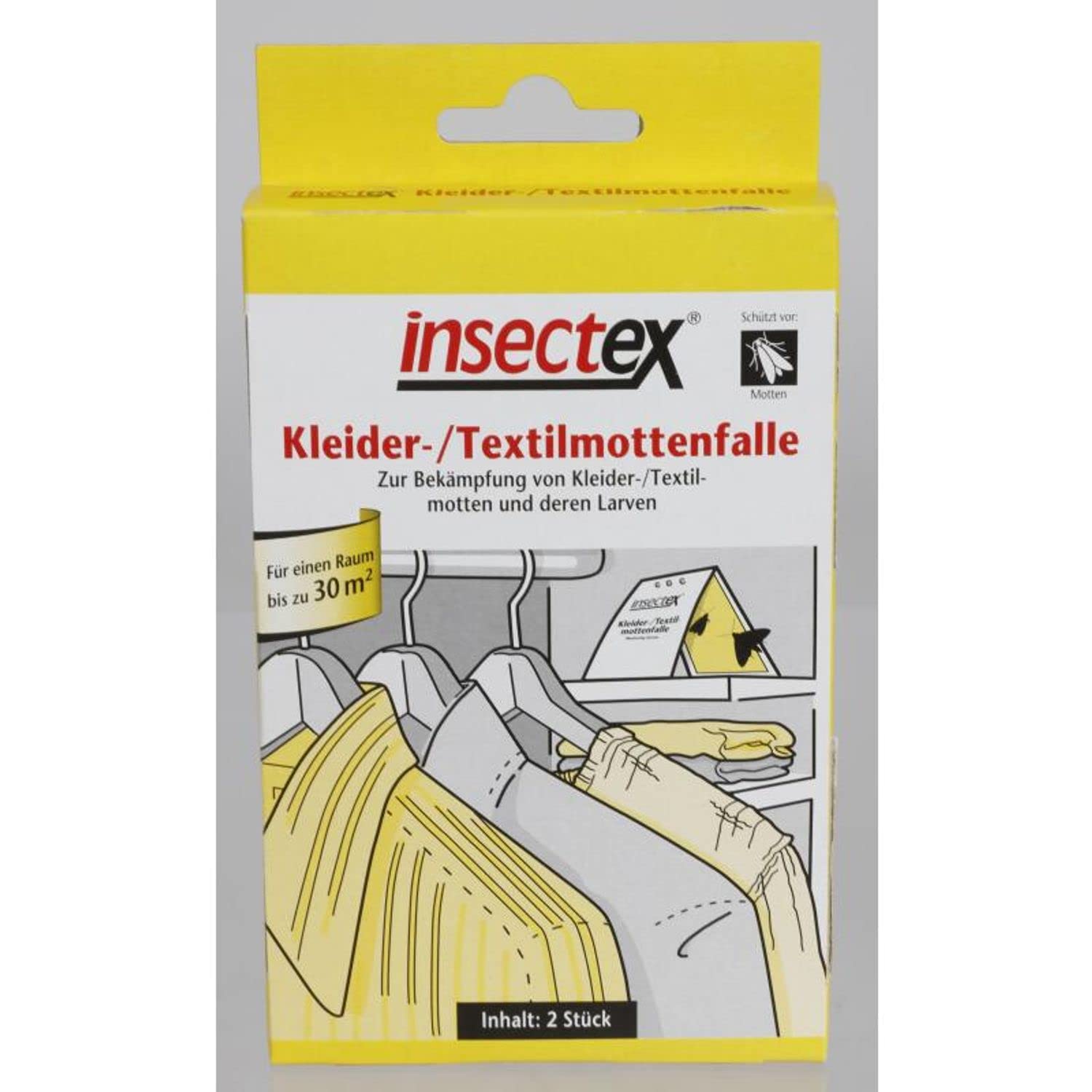 Insectex Kleidermottenfalle Textilien Geruchlos Köder Insektenschutz Haus