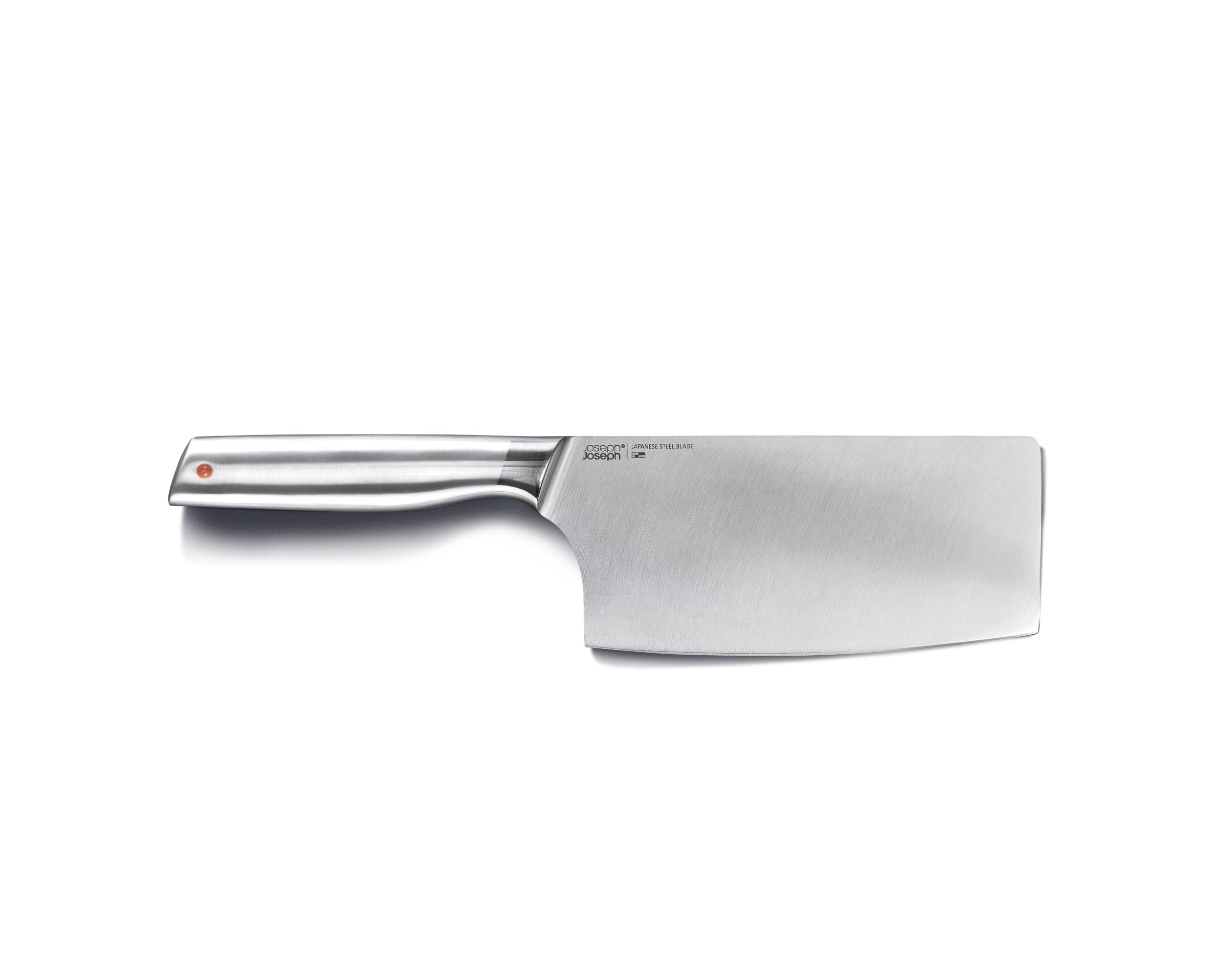 Joseph Joseph Fusion Cuchillos de Cocina Profesionales, Cuchillo Carnicero y Tijeras, Acero Inoxidable Japones, 5 piezas, Bloque de Madera