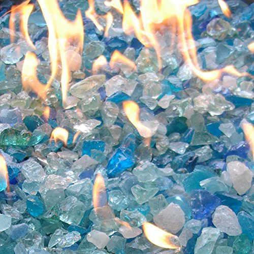 Hiland Rglass-2-Bb Fire Glass, 20 Lb, Bahama Blend #TOP2