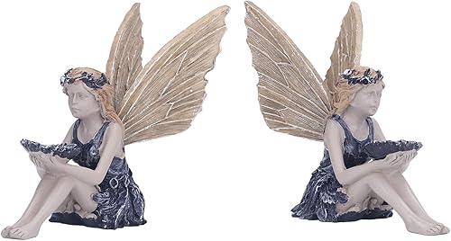 Miniatura 7 de Estatua de jardín de hadas de girasol, estatua de hada mítica para pájaros, hermosa escultura de ángel figura decorativa para decorar jardín, patio,