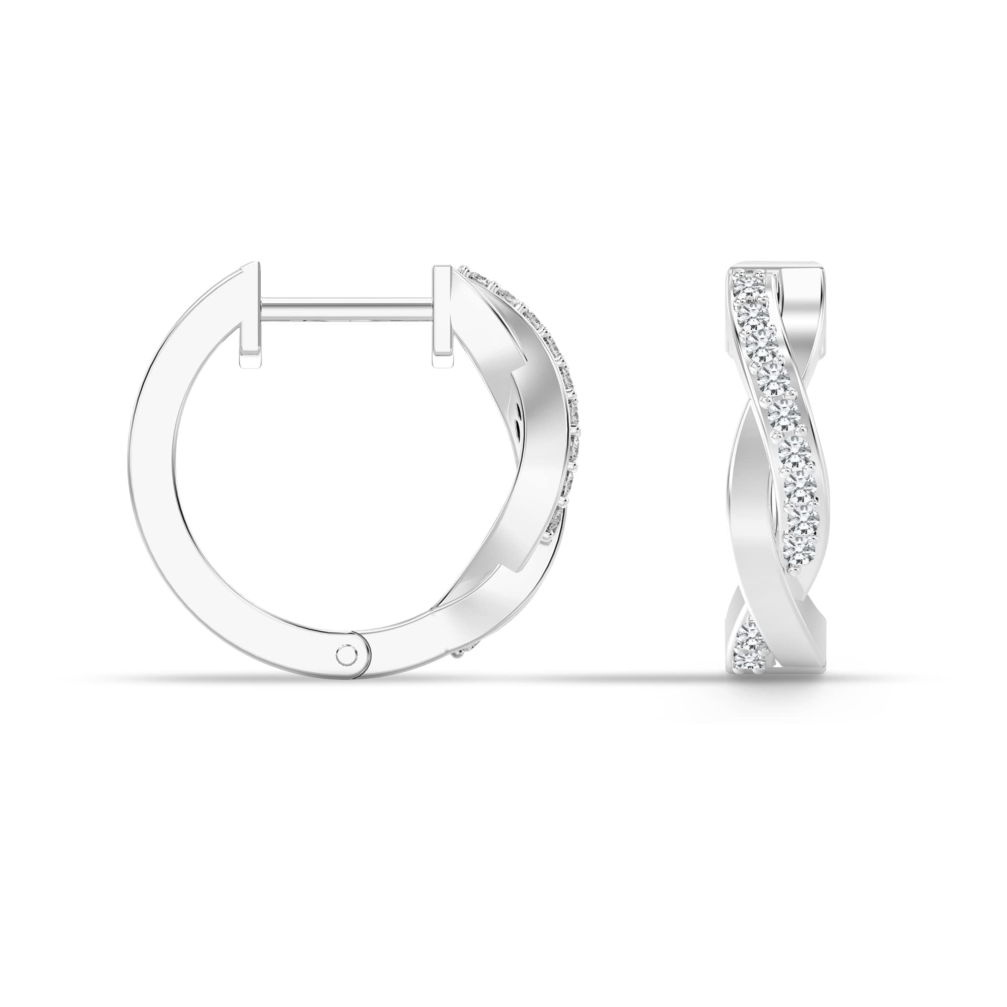 Nora Nico 925 Sterling Silver BIS Hallmarked Spiral Infinity Twist Pave Cubic Zirconia Small Huggie Hoop Earrings for Women and Girls (B09VDLFFW7) Amazon Price History, Amazon Price Tracker
