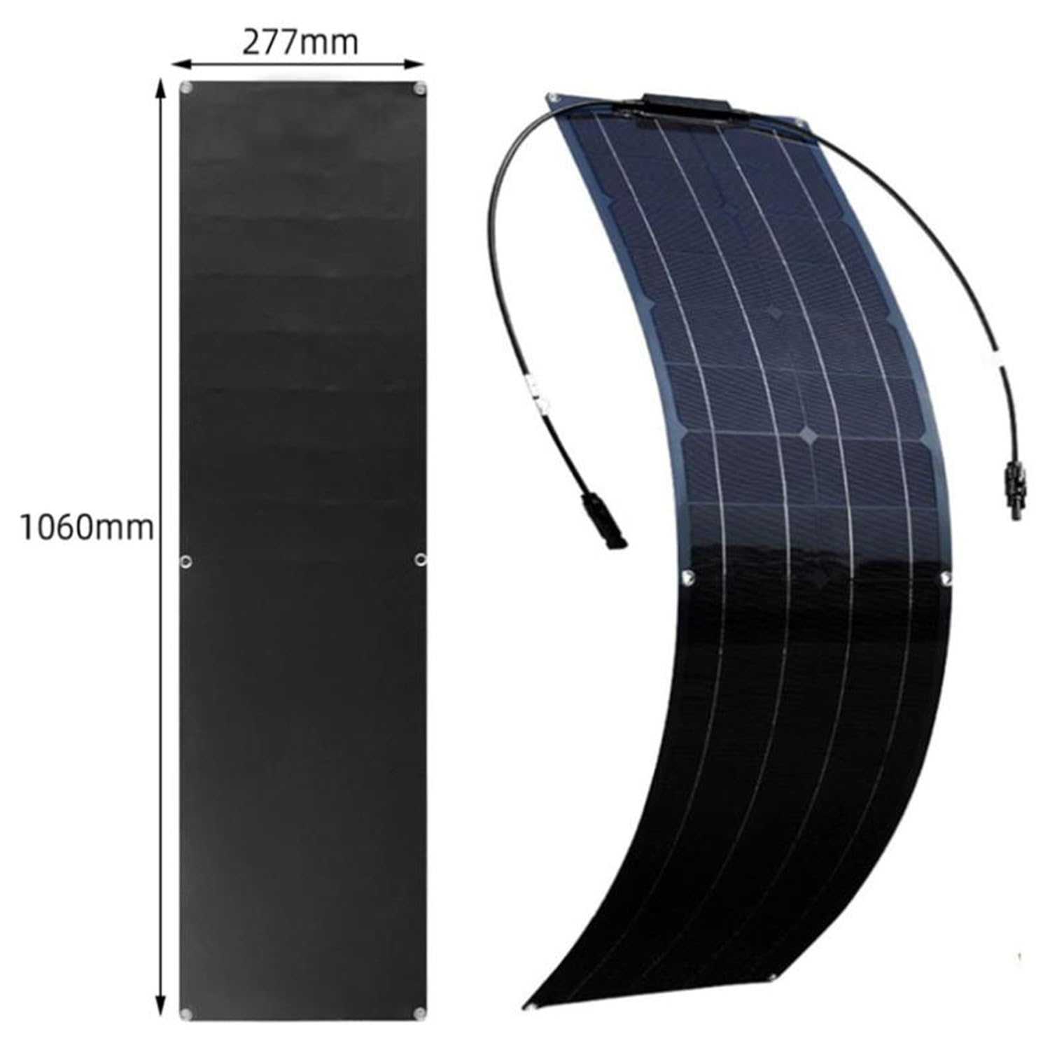 BLUEZY Panel Solar Flexible Portátil De 100W, 2 X 50 W, Kit De Sistema De Panel Solar Monocristalino Fuera De La Red, Controlador De Carga De 40 A, Placa Solar para RV, Remolque, Barco, Cabina 40A