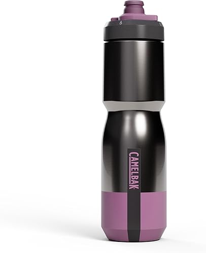 Miniatura 17 de CamelBak Podium Steel - Botella de agua térmica para bicicleta de acero inoxidable, color piedra, 18 oz Piedra,Negro,Rubor,Rubor de mercurio,Niebla