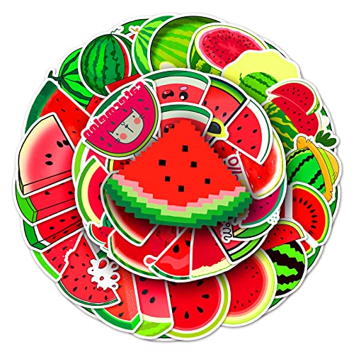 Bric Dodo 50 Stück Wassermelone Aufkleber Auto Laptop Telefon Gitarre Skateboard Motorrad Fahrrad Wassermelone Stickers Set Vinyl Wasserdicht Aesthetic Aufkleber für Jugendliche Kinder Erwachsene