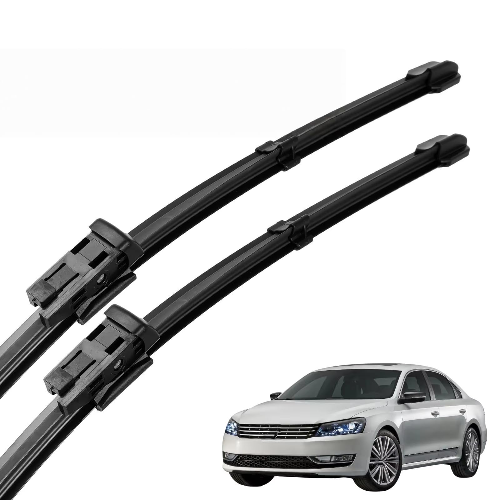 Balais d'essuie-glace avant pour VW Passat B7 (2012-2015) 24"+19" caoutchouc résistant