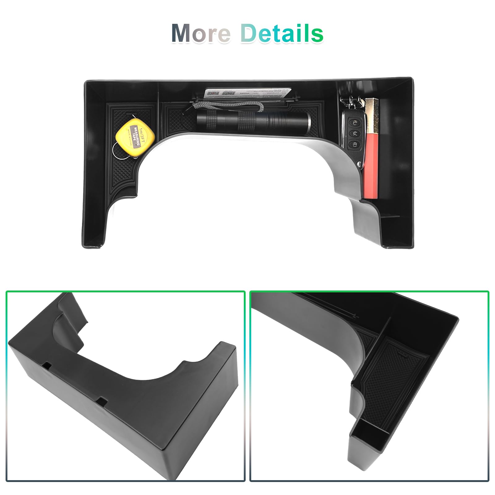 GAFAT Compatibile con Hyundai Kona SX2 2024 2025 2026 (Elettronico Automatico)[Benzina] Contenitore Portaoggetti Console Centrale, Organizer Accanto al Portabicchieri, Accessori Kona 2025 (Nero)