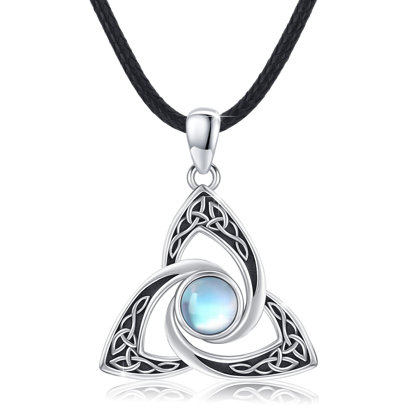 TUGHRAS925 Sterling Silver Pendant Necklaces for Women Moonstone Necklaces Dainty Moonstone Necklace Jewelry Gifts for Her Women Teen Girls Daughter Girlfriend