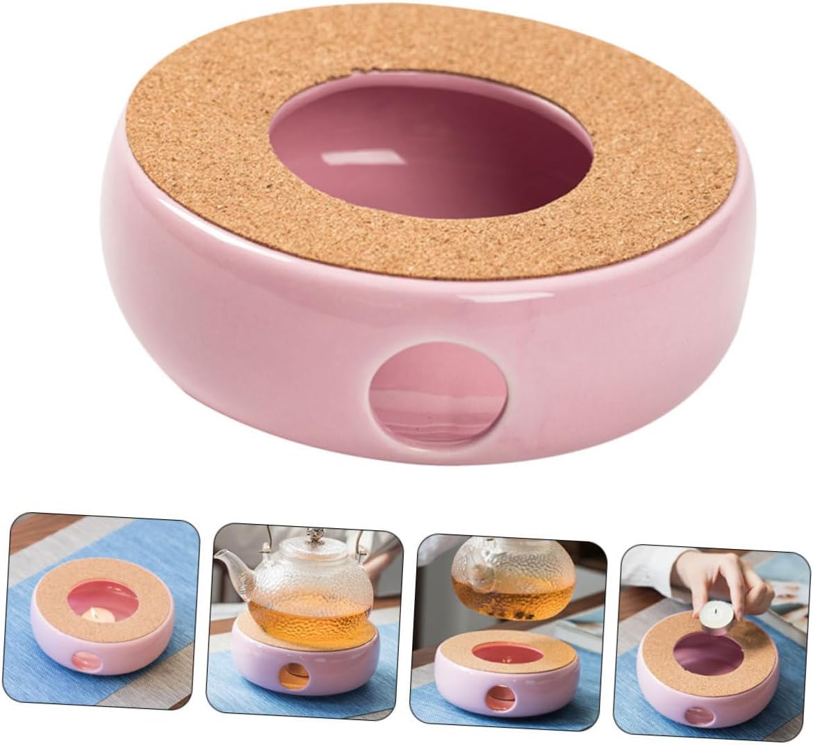 Ceramic Teapot Warmer Simple Tea Heating Base Convenient Teapot Stand for Loose Leaf Flowering Teas Easy to Clean