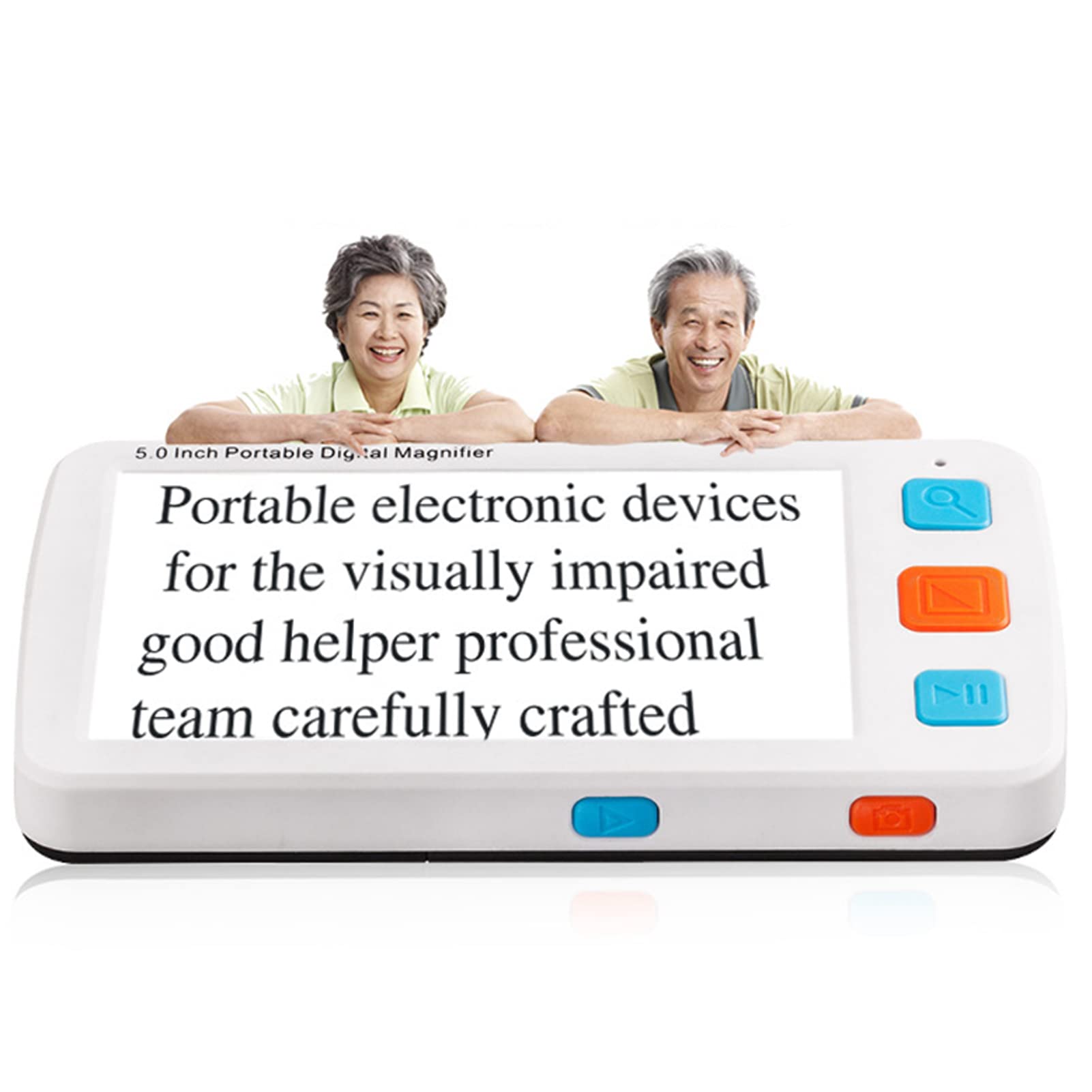 Portable Digital Magnifier - 4-32 Times Magnification, 5.0 Inches Electronic Reading Aid for Low Vision, Multifunctional Video Magnifier for Visually Impaired Users