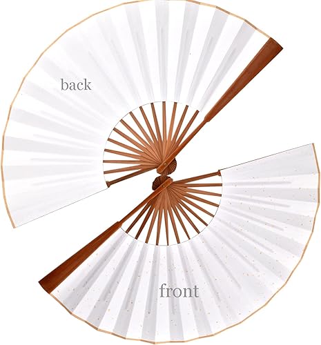Miniatura 3 de Abanico plegable, abanicos de papel Xuan de bambúAbanico plegable de artes tradicionales chinas con una funda de tela para decoración de pintura de