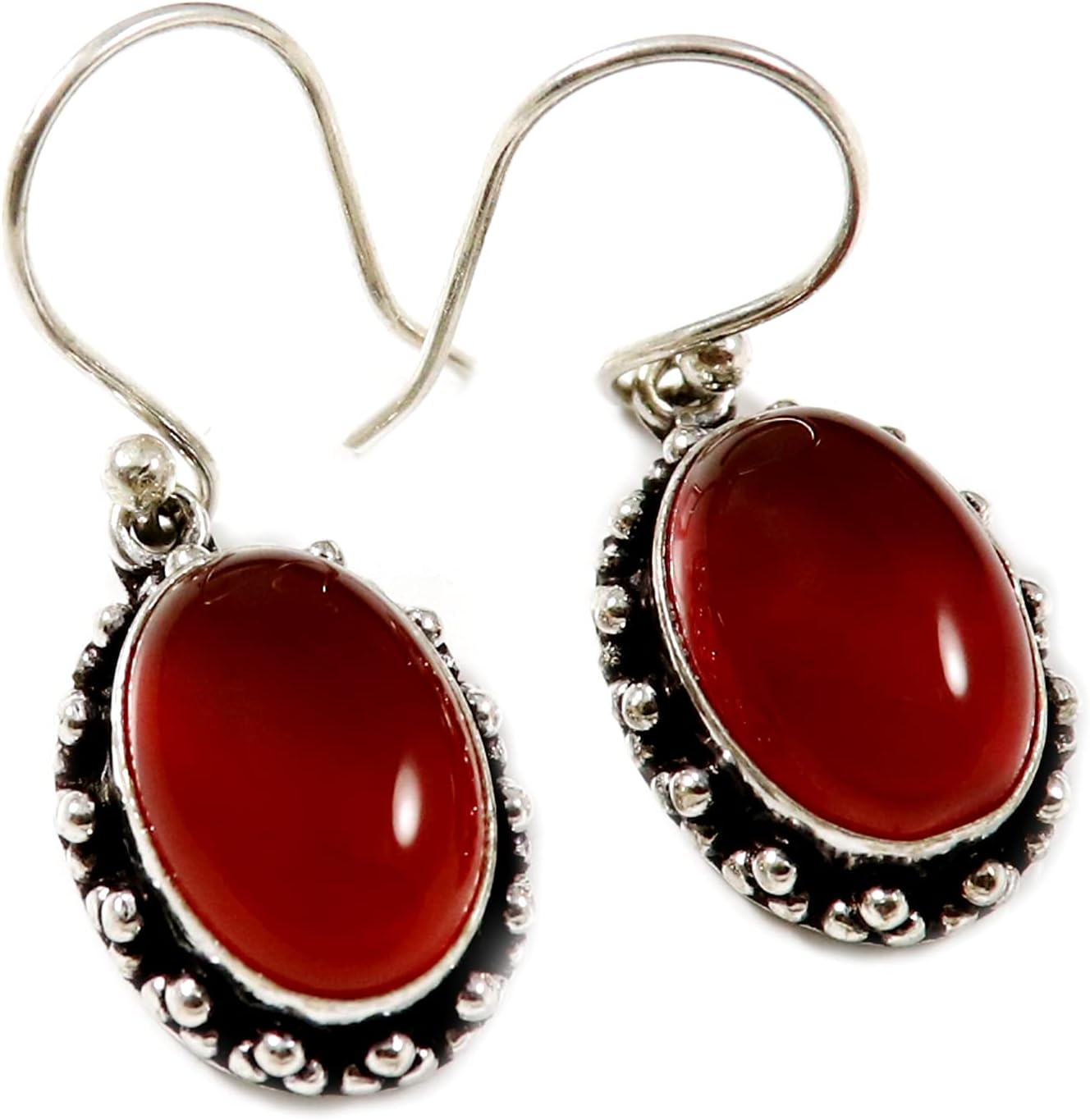Goyal Exports Carnelian Gemstone 925 Sterling Silver Drop Dangle Earring Jewlery SEG18G