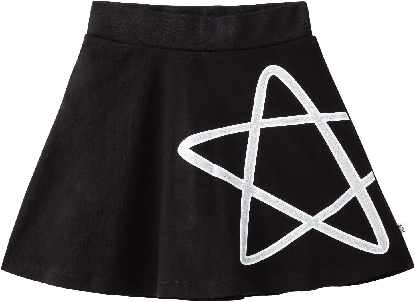 YouGotPlanBGirl's Above Knee Shimmering Star Skater Skirt with Attached Inner Shorts - (SS-ShimmeringStar_Black_10-12 Years)