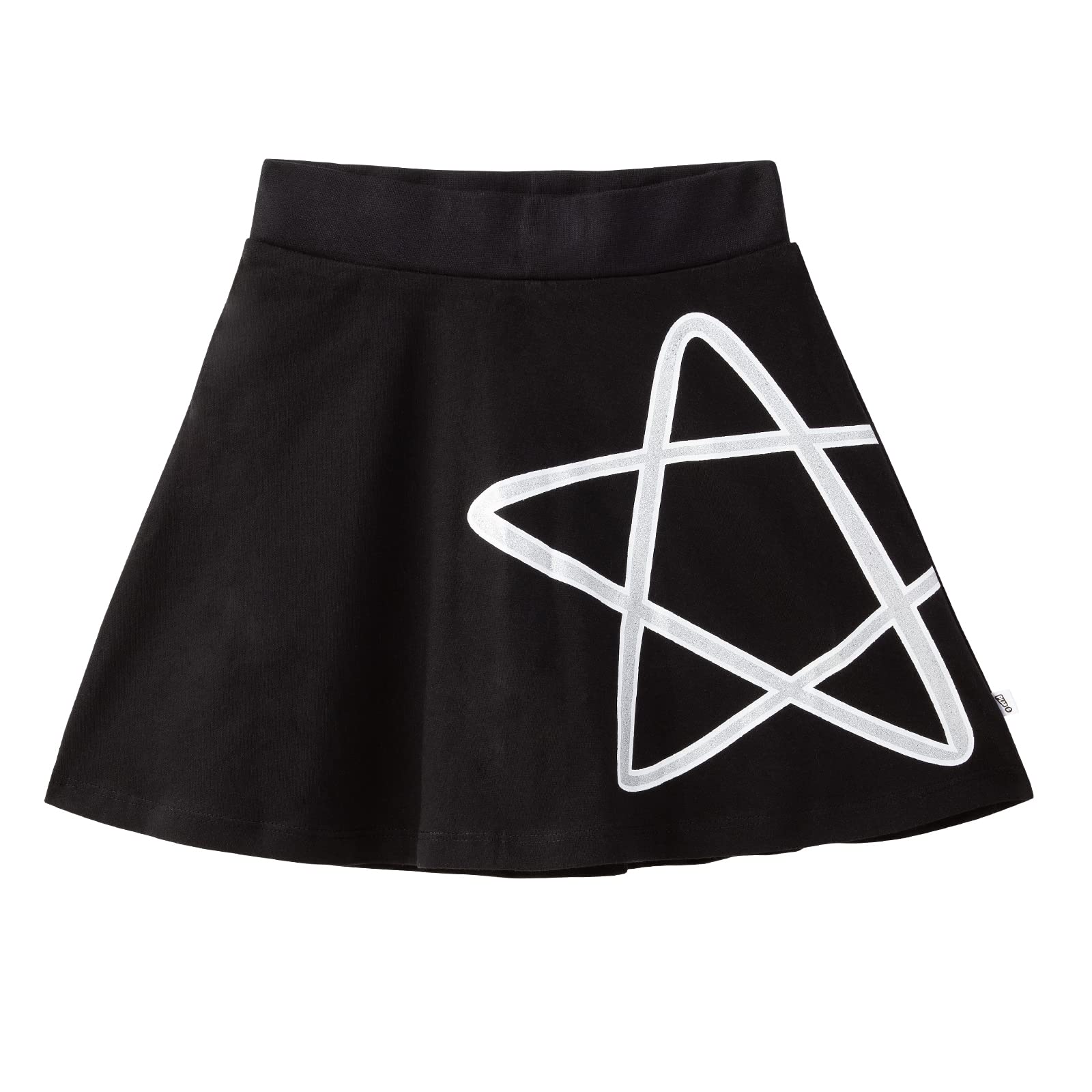 YouGotPlanBGirl's Above Knee Shimmering Star Skater Skirt with Attached Inner Shorts - (SS-ShimmeringStar_Black_10-12 Years)