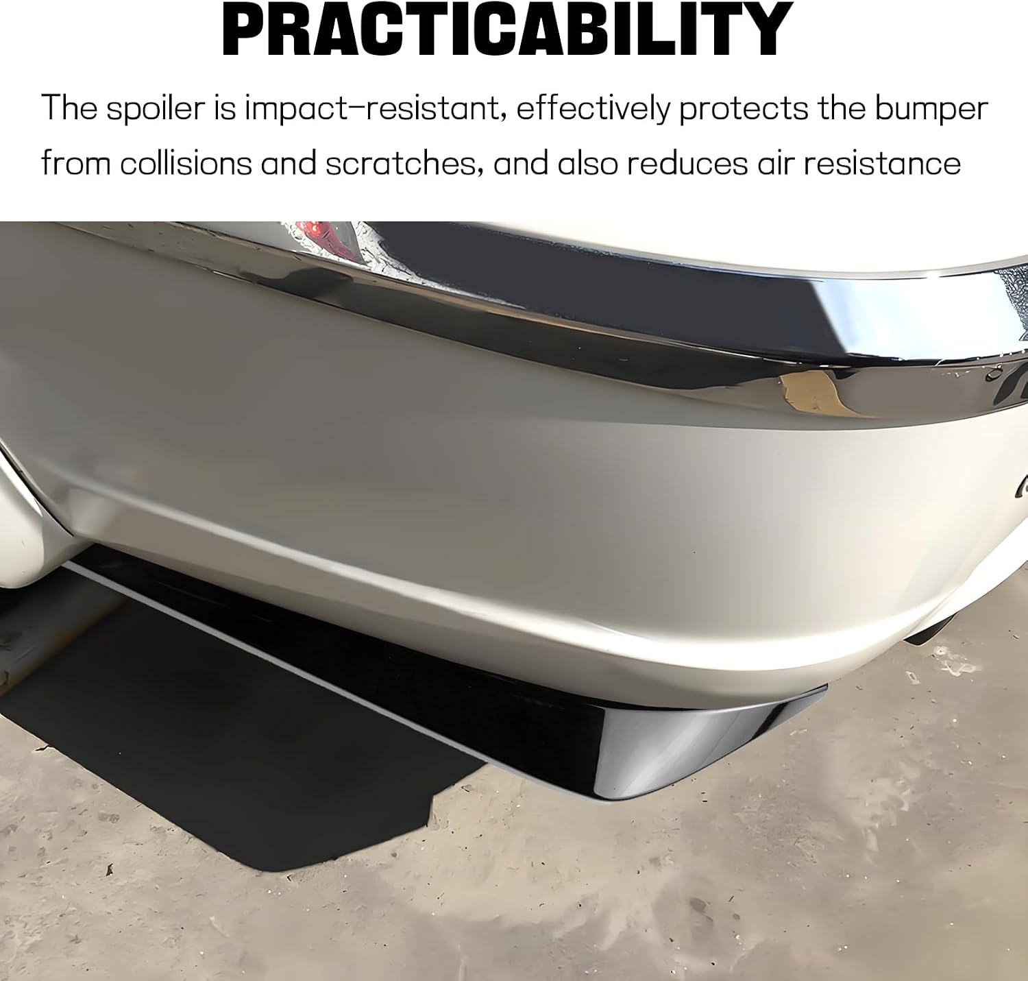 Wuyaoyao 2PCS Car Rear Bumper Diffuser Spoilers, Anti-Collision Front Bumper Lip Protector, Rear Bumper Guard Diffuser Splitter, Bumper Side Skirt Lip Body Kit, Exterior Car Decoration