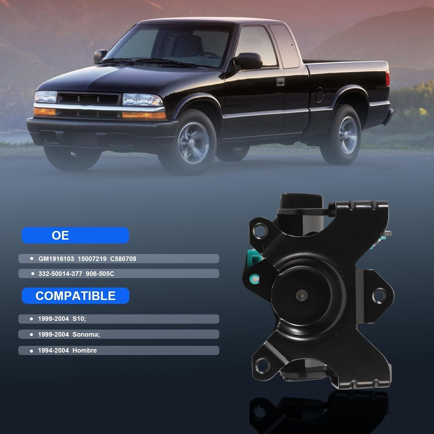 15007218 Tailgate Lift Handle with Bezel Fits S10 1999-2004 Sonoma 1999-2004 Hombre 1994-2004 Replace GM1916103 C580708 Rear Gate Textured Latch Handle Cover Trim Without Key Hole, Without Camera Hole
