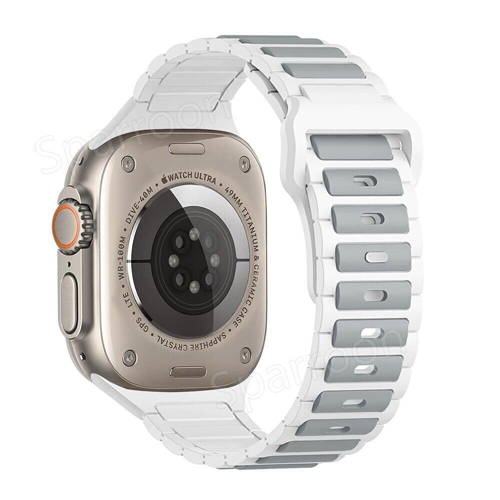 Etui bracelet silicone elegant iWatch 40mm evite rayures gris blanc