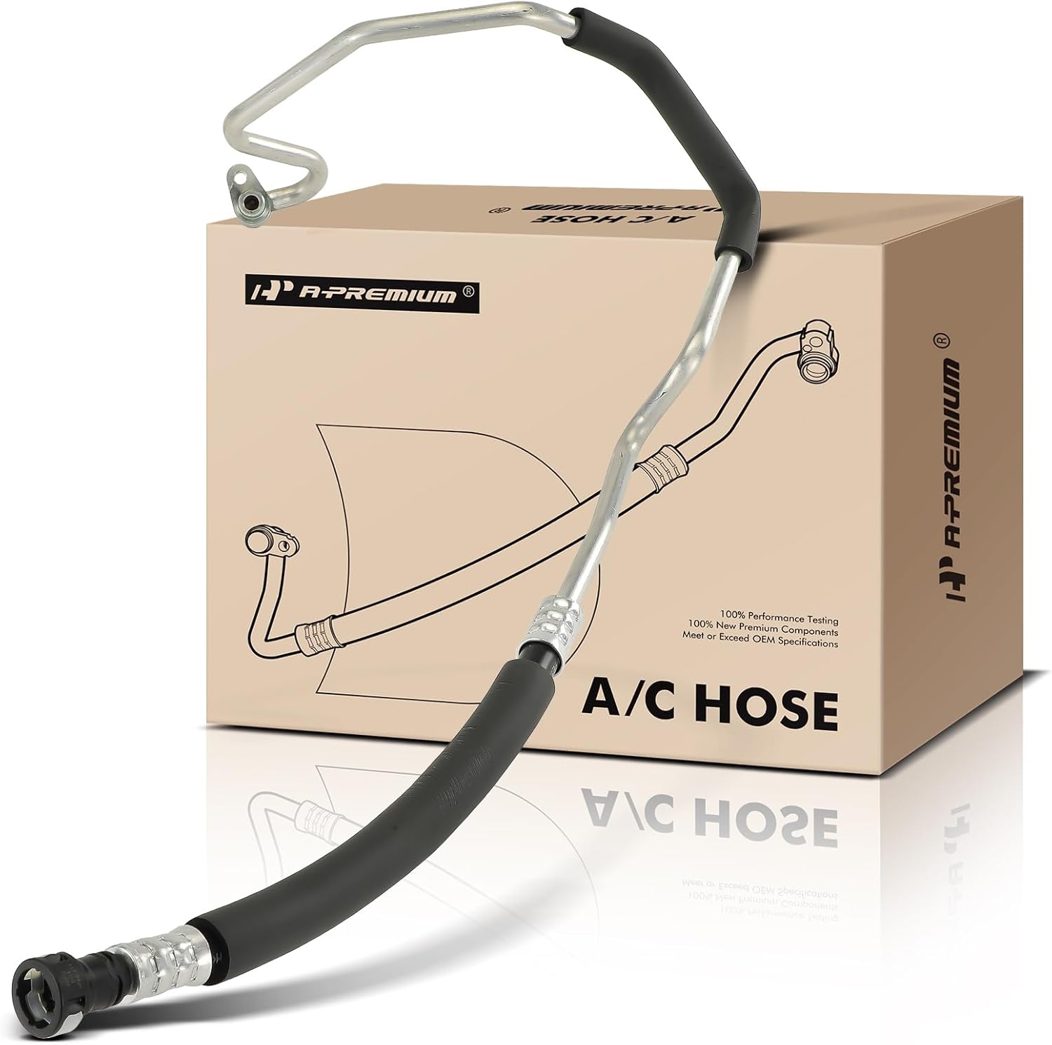 A-Premium A/C Discharge Line Hose Assembly Compatible with Fiat 500L, 2014-2020, Compressor to Condenser