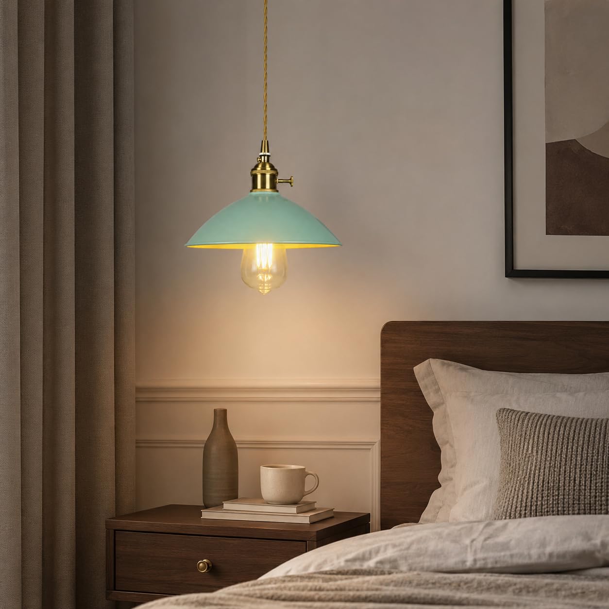 Nowoczesna lampa wisząca Vintage kopuła lampa wisząca z metalowym kloszem i oprawą E27 minimalistyczna lampa wisząca sufitowa do kuchni wyspa jadalnia sypialnia