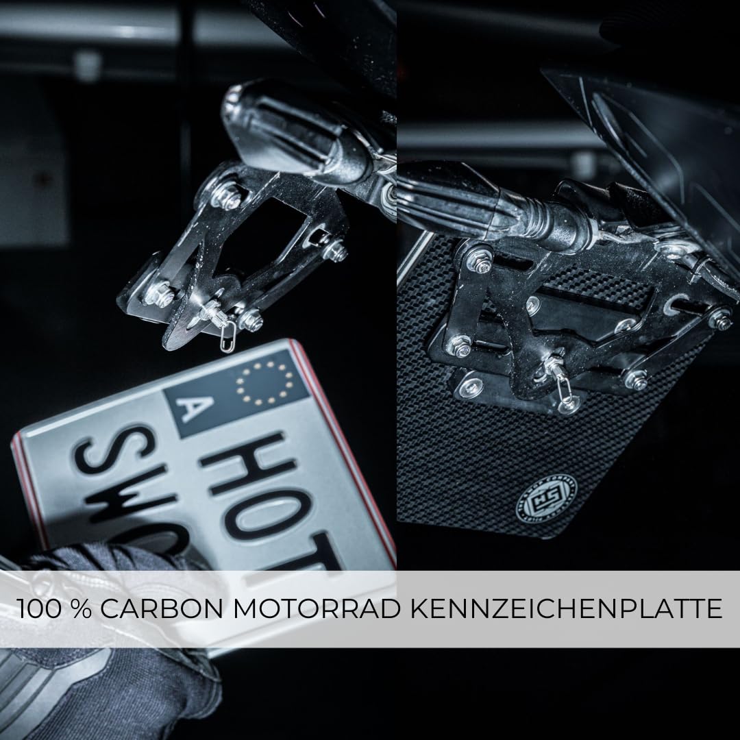 HS | Carbon Motorrad Kennzeichenplatte, Österreich 205 x 165 mm