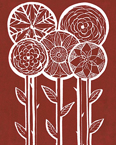Toile imprimée Five Flowers graphisme floral éclatant format 40x50
