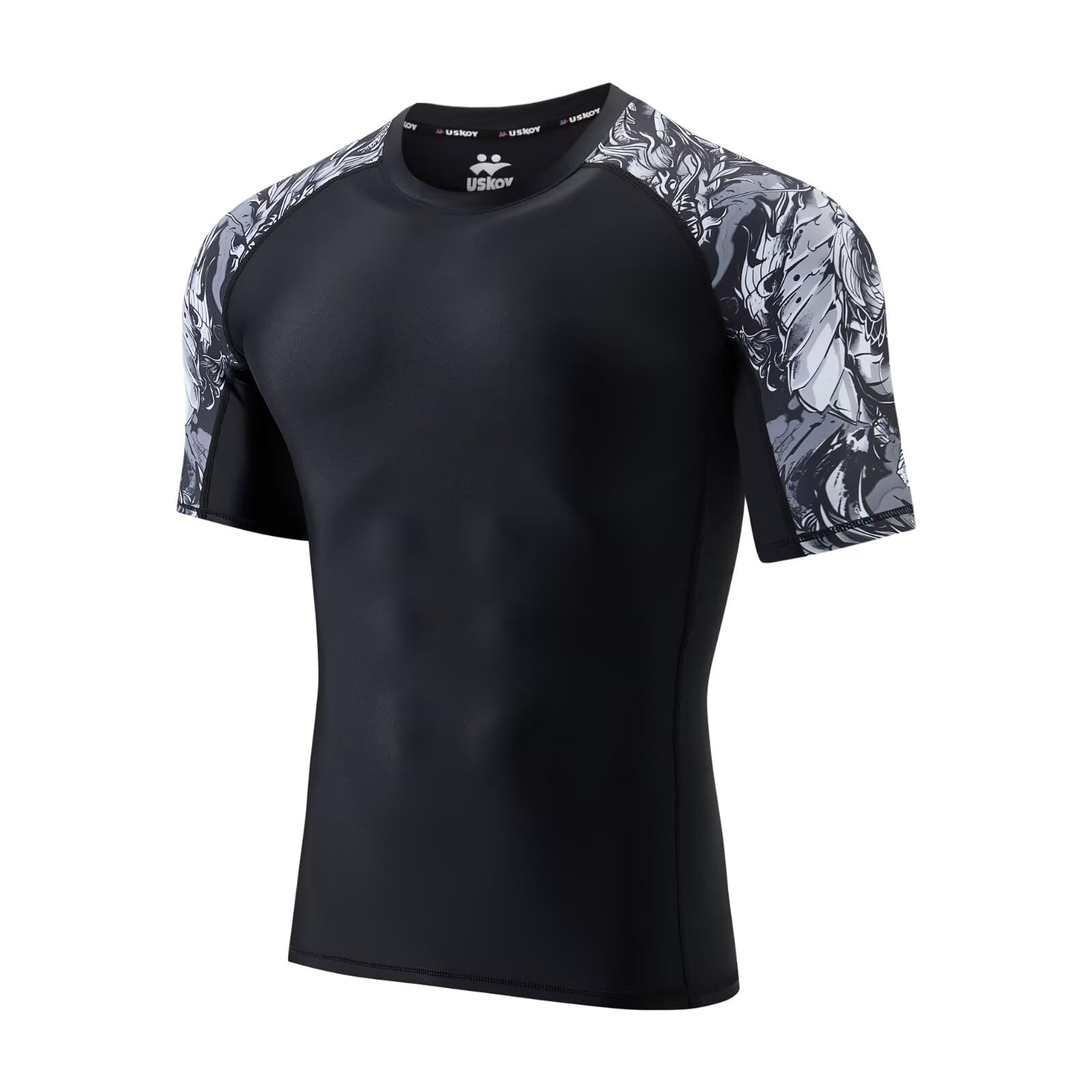 Men's Rash Guard Compression Shirt Short Sleeve UPF 50+ Base Layer
