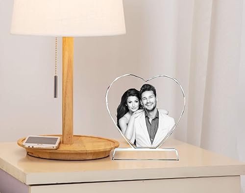 Miniatura 5 de FANF&YKPY Marco de fotos personalizado en forma de corazón, grabado láser, regalo de cumpleaños, aniversario, regalo de boda, regalos románticos