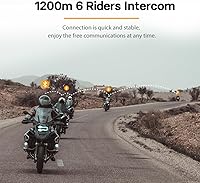 Vista 2 de FreedConn Casco de motocicleta Bluetooth auricular intercomunicador con música compartida, universal FG 3,937.0 ft 6 vías sistemas de comunicación