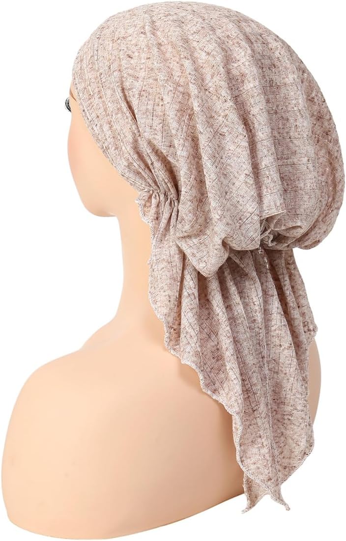 Chemo Cancer Headscarf for Women Solid Twist Pre tied Headwrap Caps Bandana Headwear for Hair Loss Cover - Image 2