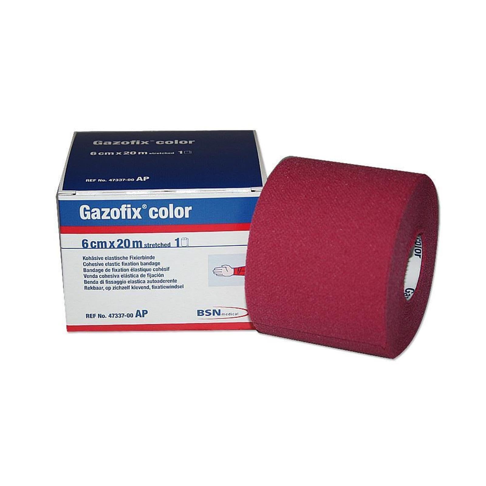 Gazofix Color - Benda, senza lattice, 20 m x 6 cm, 6 rotoli