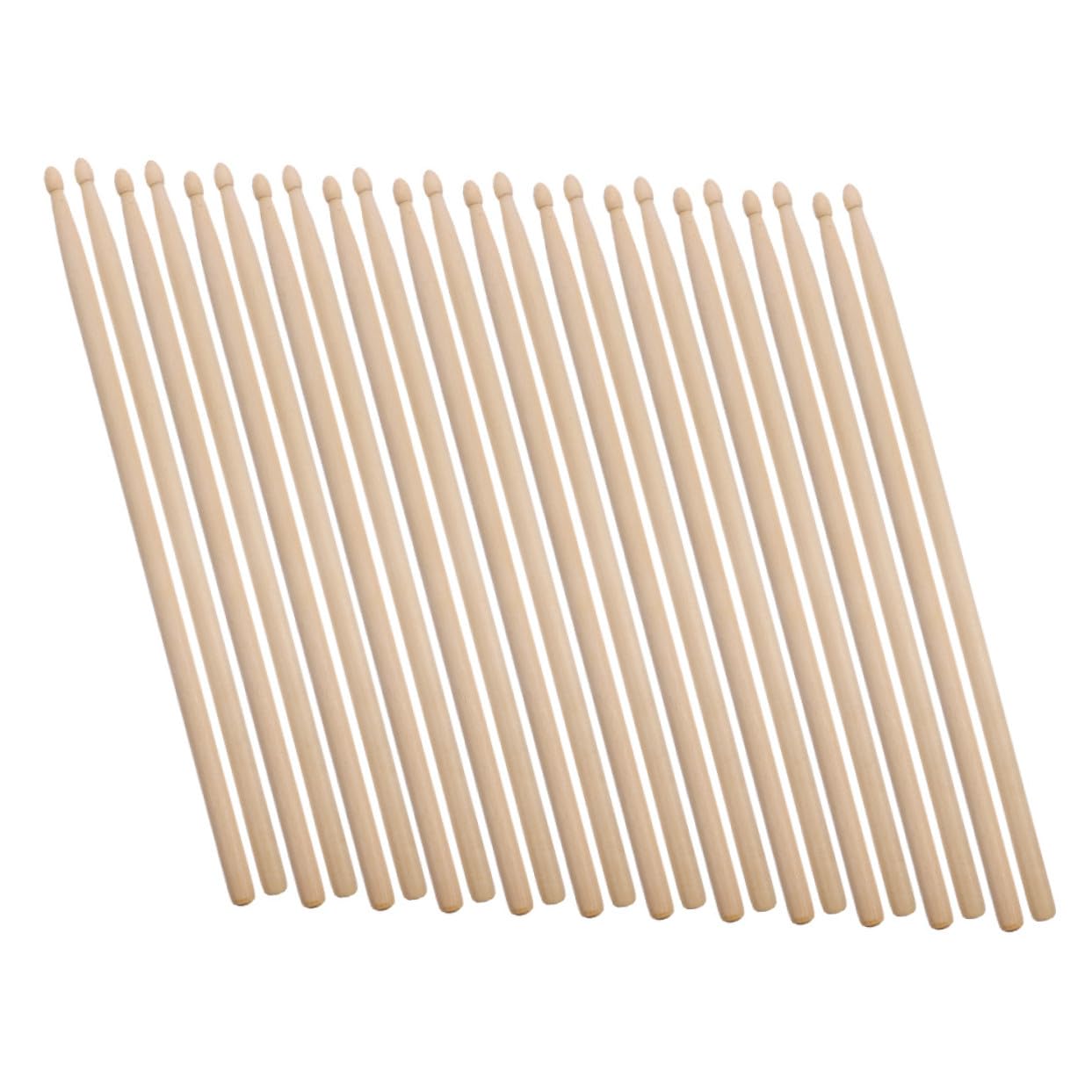 12 Pares Baquetas Batería de Madera para Jazz con Punta Redonda Diseño Equilibrado y Agarre Cómodo para Práctica y Actuaciones Profesionales