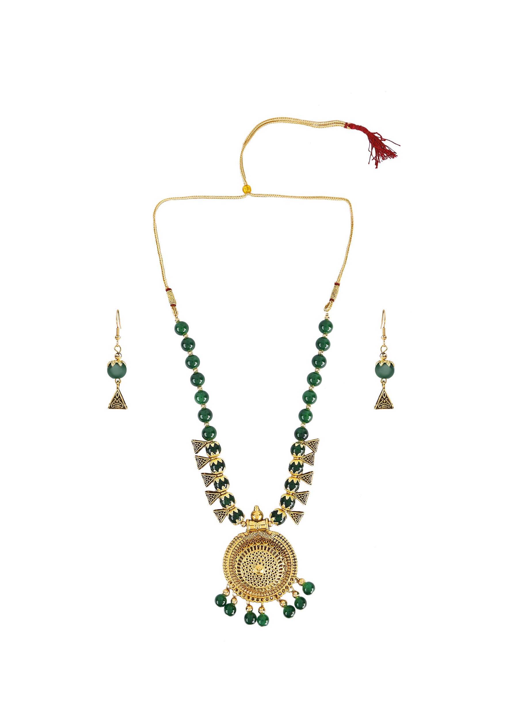 Foxy Trend Alloy Gold-plated Green Jewellery Set (Pack of 3)_BZ_RC Green