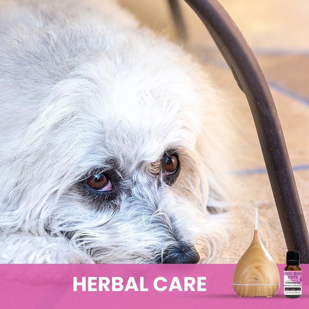 Holistic Natural Derived Calming Pet Essential Oil Blend & Diffuser Set for Anxiety: Relax Your Pet with Natural and Clean Ingredients While Providing Stress Relief - Made in USA – 15mL