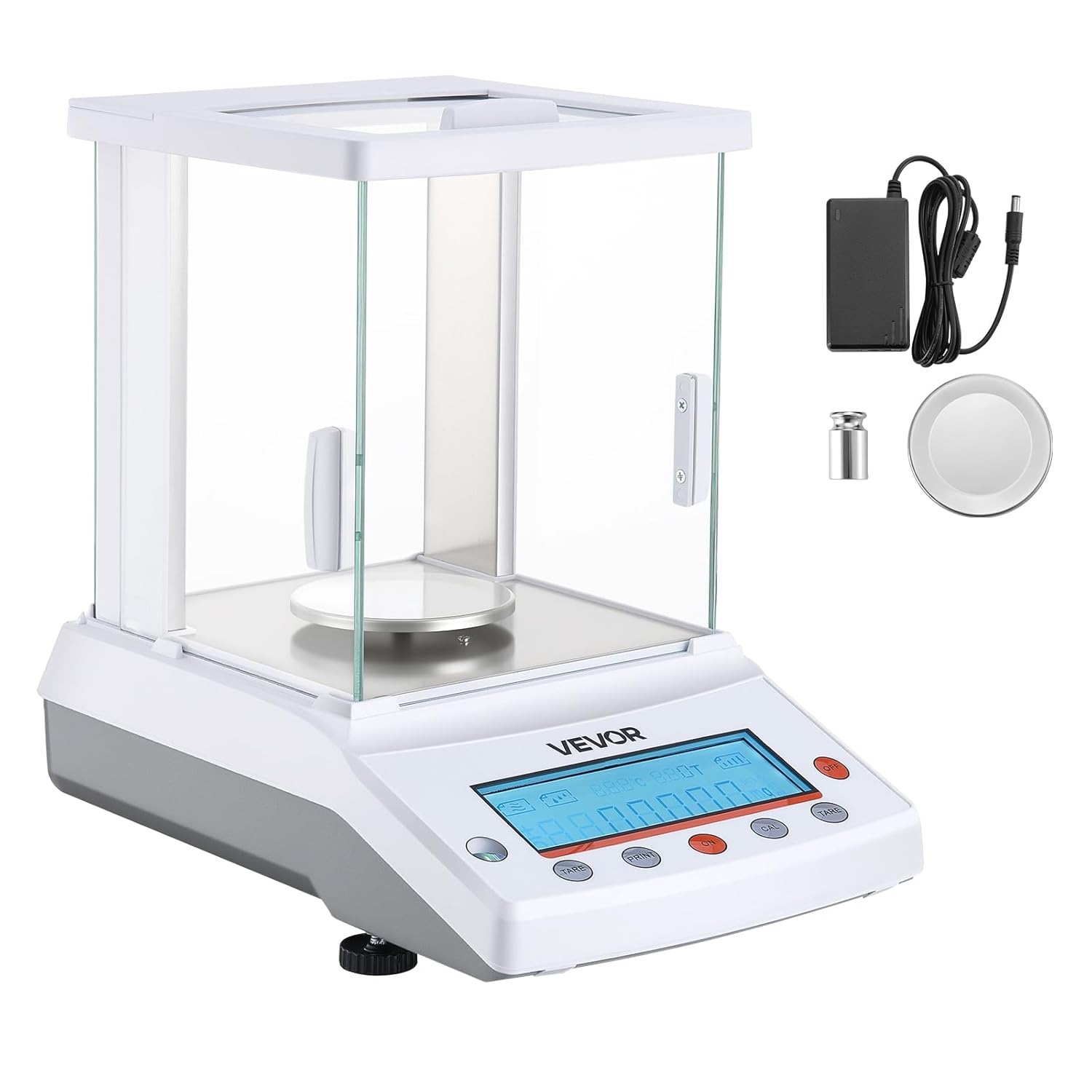 VEVOR 220g x 0.0001g Analytical Balance: High Precision Lab Scale with Draft Shield, RS232, 4 Units for Labs, Jewelry, Pharmacy