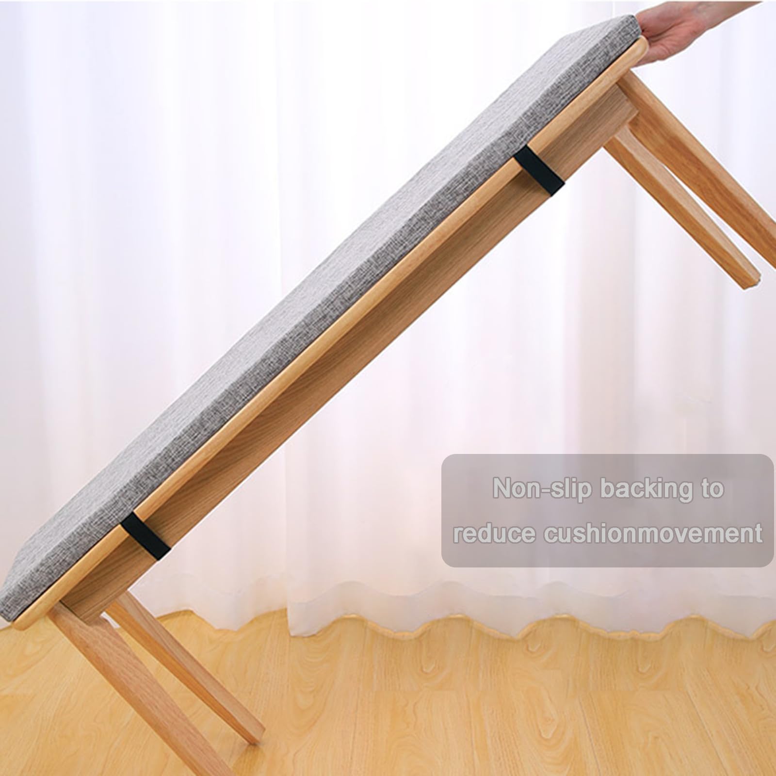 Cojín de banco para interiores y exteriores, 5 cm de grosor, extraíble, antideslizante, 150 x 60 cm, perfecto para patio, jardín, uso doméstico, cómodo accesorio de asiento