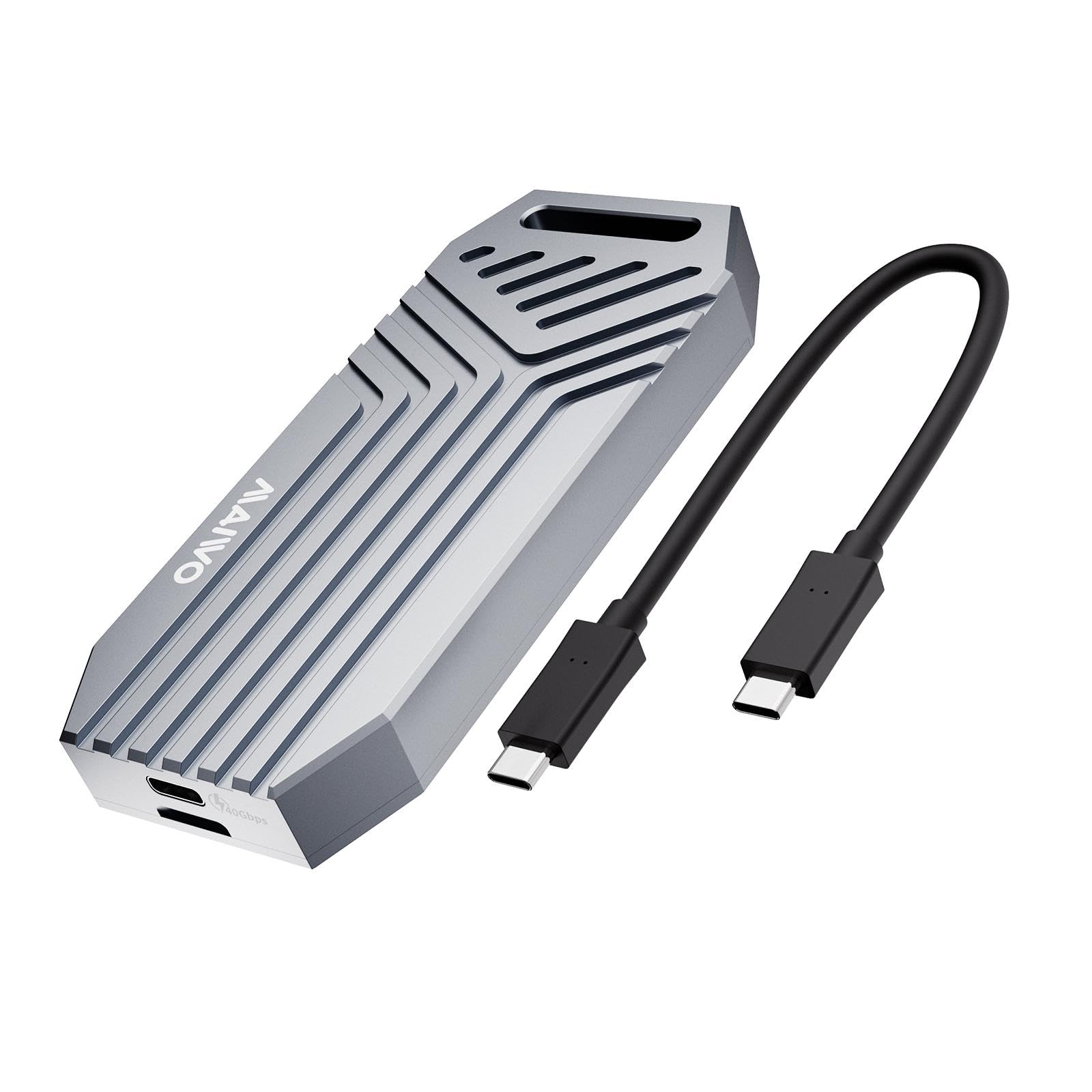 MAIWO M.2 NVMe SSD Enclosure 80Gbps, Tool-Free 80Gbps NVMe Enclosure for 2280/2260/2242/2230 M-Key,Compatible with Thunderbolt 4/3/USB4/USB C with Cooling Fan, Aluminum Alloy Shell JHL9480 Chip-image-22