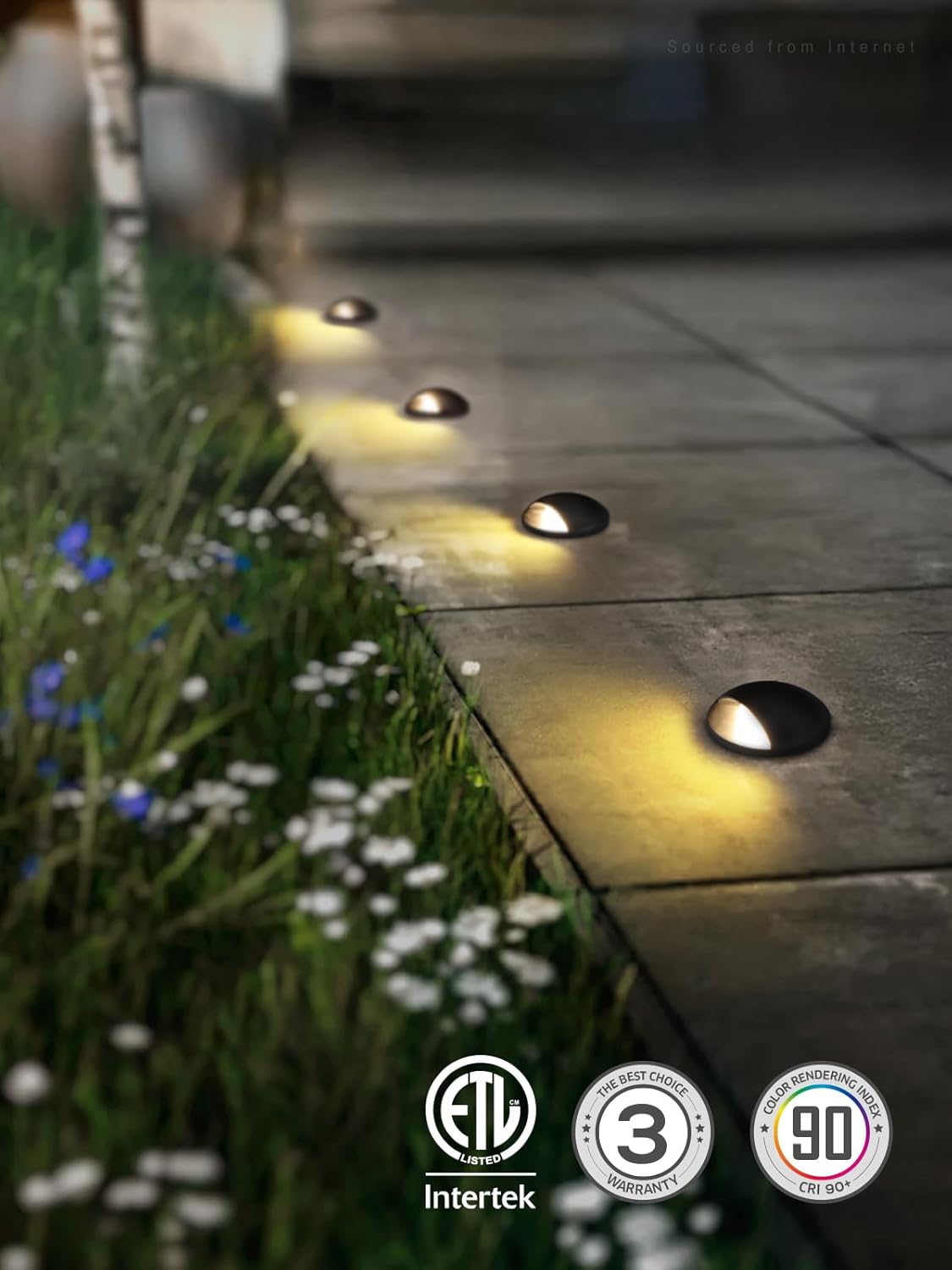 LEONLITE 5W Well Lights Landscape LED, Low Voltage Inground Lights Outdoor, 1800K/2700K/3000K/4000K/5000K Adjustable, Aluminum, ETL Listed, IP67 Waterproof, 12-24VAC/DC, CRI90, 150lm, Black, Pack of 6