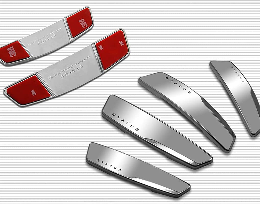 MIZZEO Silver High Glossy Slim Door Edge Guards (Set of 4) for Tata Zest