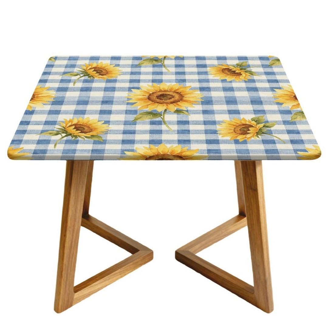 Nappe Carré avec Bord Élastique Essuyable pour Décoration Restaurants Jardin
