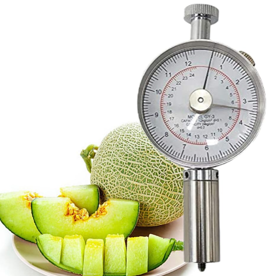 Handheld Fruit Sclerometer Fruit Hardness Tester Fruit Penetrometer Hardness Measurement with Pressure Needle Diameter 8mm 11mm Resolution ±0.1 for Cantaloupe Melon,Etc