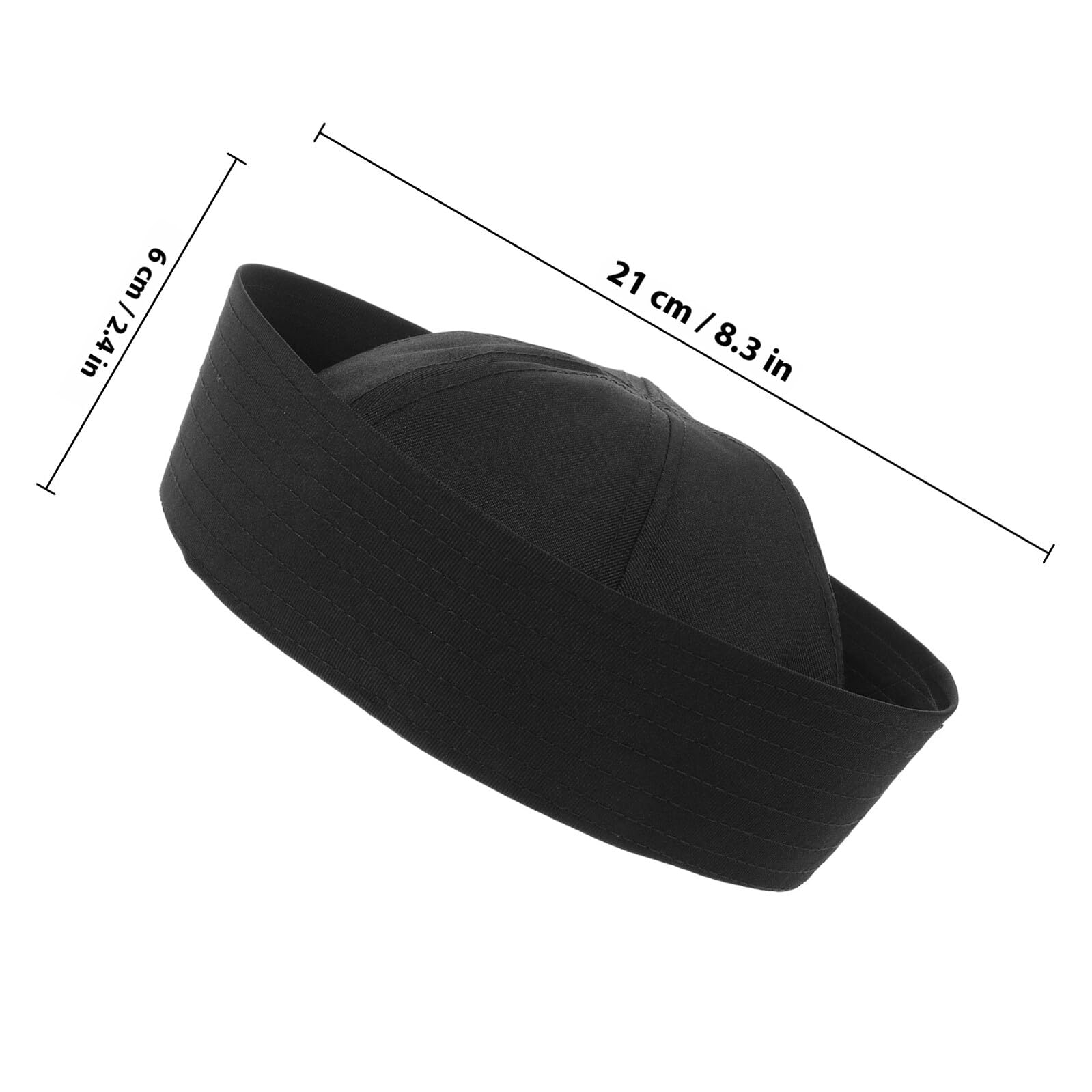 Gatuida Chapeau Marin Noir Élégant en Polyester Bord Réglable, Tissu Confortable, Accessoire pour Déguisement de Capitaine Lors de Fêtes et Spectacles