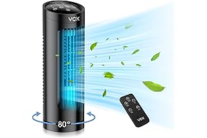 VCK 13-Inch Tower Fan for Room: Bladeless Air Cooler with Remote